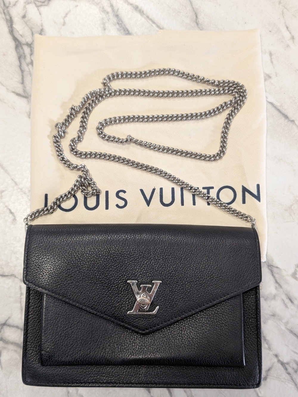 Authentic Louis Vuitton Mylockme Chain Pochette Crossbody woc